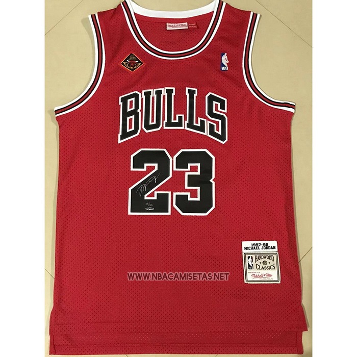 Camiseta Chicago Bulls Michael Jordan NO 23 1997-98 NBA Finals Mitchell & Ness Rojo